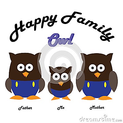 Cute owl character design. children`s cartoon owl theme Vector Illustration