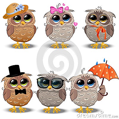 Cute owl in a hat Vector Illustration