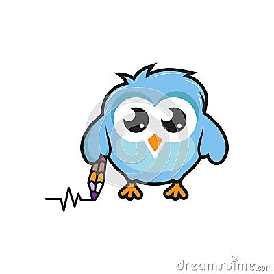 Cute owl mascot character Vector Illustration
