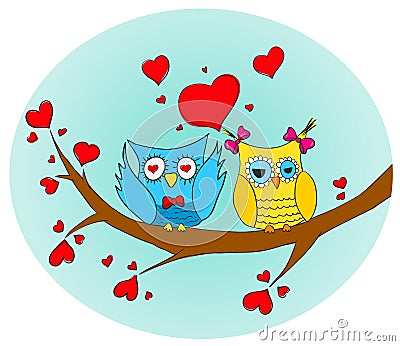 Cute owls vector Vector Illustration