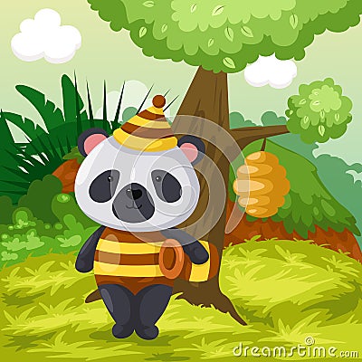 Cute panda Vector Illustration