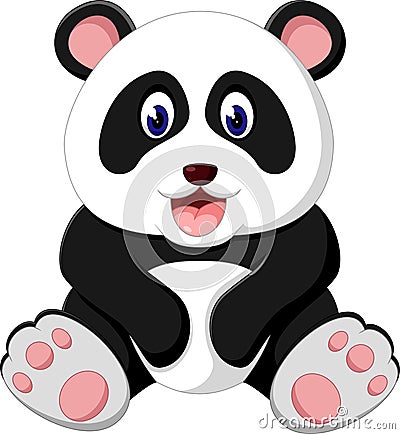 Cute panda cartoon Vector Illustration
