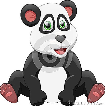 Cute panda cartoon Vector Illustration