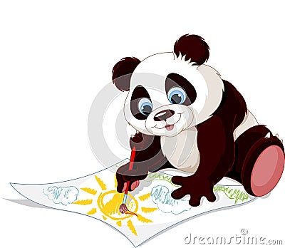 Cute panda drawing picture Vector Illustration