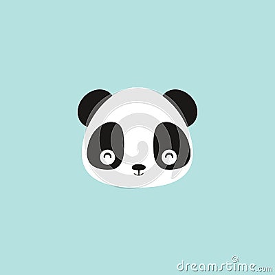 Cute panda face Vector Illustration