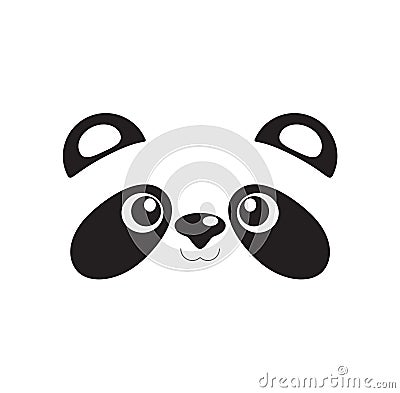 Cute panda face Vector Illustration