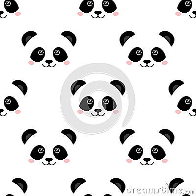 Cute panda face. Vector Illustration