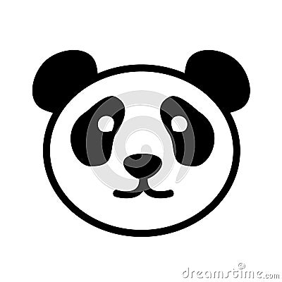 Cute Panda Face Logo Vector Illustration