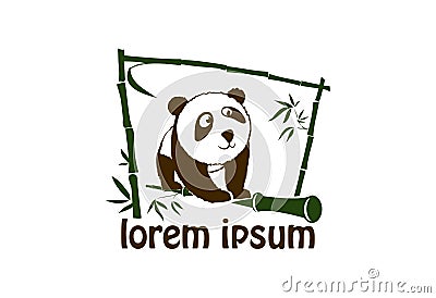 Cute panda icon Vector Illustration