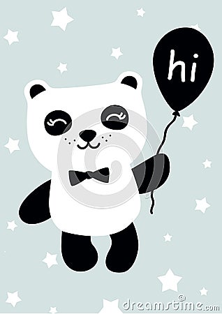 Cute Panda illustration Vector Illustration