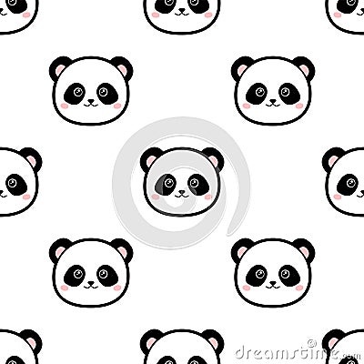 Cute panda pattern Vector Illustration