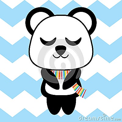 Cute panda sleep vector cartoon, Children postcard, nursery wall, and greeting card Vector Illustration