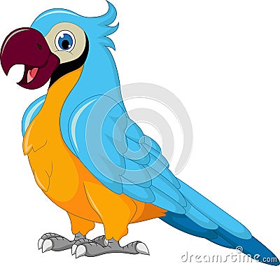 Cute parrot cartoon posing Stock Photo