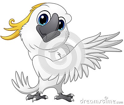 Cute parrot cockatoo cartoon posing Vector Illustration