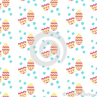 Cute pattern with Easter decoration eggs Vector Illustration