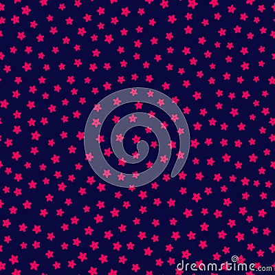 Cute pattern in small flower. Small pink flowers on dark blue background Vector Illustration