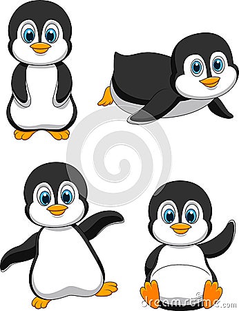 Cute penguin cartoon Vector Illustration
