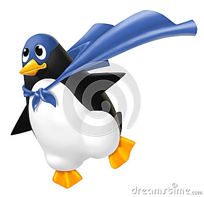 a cute super penguin Stock Photo