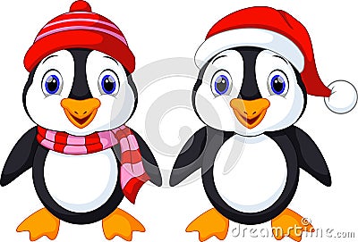 Cute penguins cartoon Stock Photo