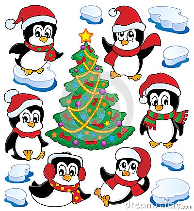 Cute penguins collection Vector Illustration
