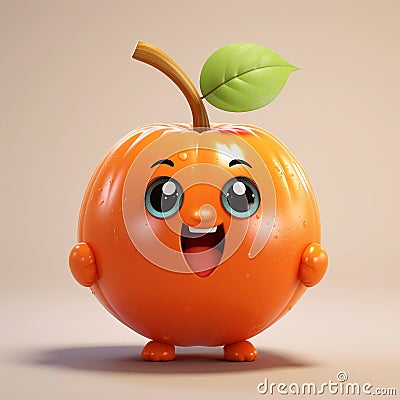 Cute Persimmon Happy Cartoon Character Cartoon Illustration