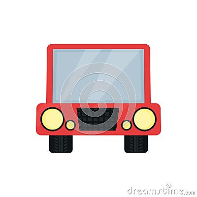 Cute photo frame in the shape of toy car, album template for kids with space for photo or text, card, picture frame Vector Illustration