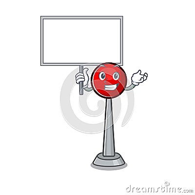 A cute picture of antenna cute cartoon character bring a board Vector Illustration