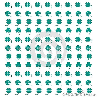Cute picture from various pieces of clover on a white background Vector Illustration