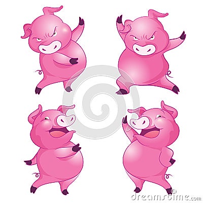 Cute pig Vector Illustration
