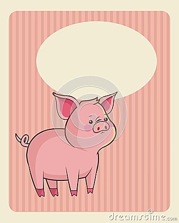 Cute piggy poster image Vector Illustration