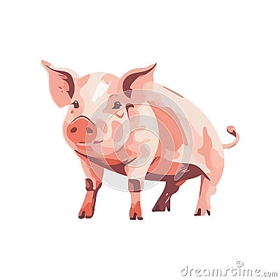 Cute piglet farm animal Vector Illustration