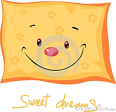Cute pillow sweet dreams - vector illustration Vector Illustration