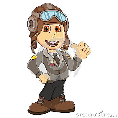 Cute Pilot cartoon Vector Illustration