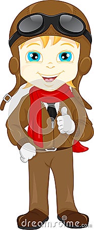 Cute pilot cartoon Vector Illustration