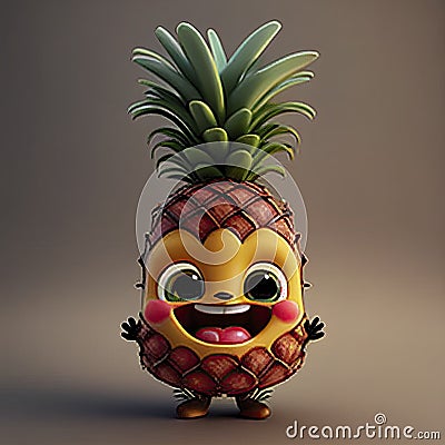 cute pinapple cartoon character Stock Photo