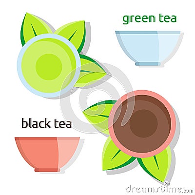 Tea time for cafe Vector Illustration