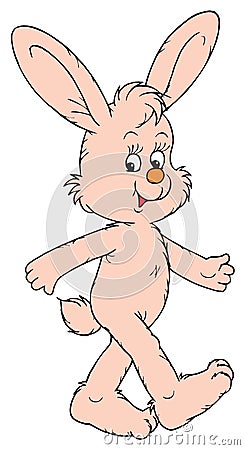 Cute pink bunny rabbit Vector Illustration