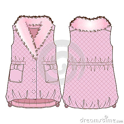 Front and back sides of a vest Vector Illustration