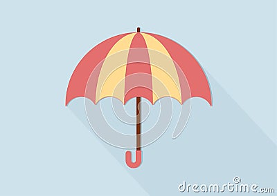Cute pink and yellow umbrella clipart Vector Illustration