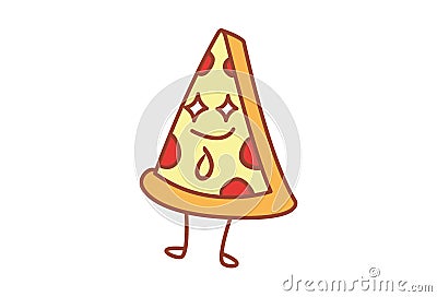 Cute Pizza Cartoon Illustration