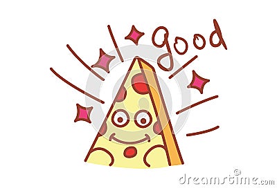 Cute Pizza Cartoon Illustration