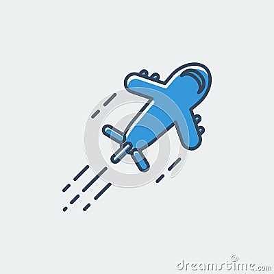 Cute Plane Vector Illustration