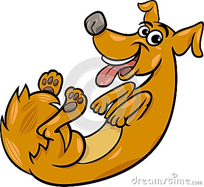 Cute playful dog cartoon illustration Vector Illustration