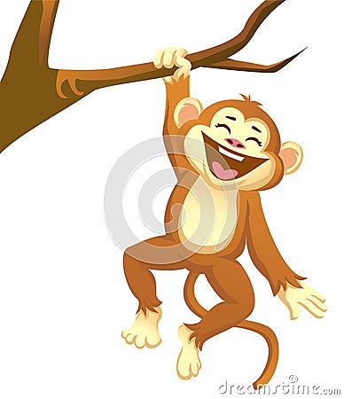 Cute playful monkey vector cartoon Vector Illustration