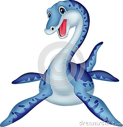 Cute plesiosaurus cartoon Vector Illustration