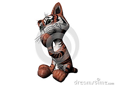 Cute plush tiger illustration Cartoon Illustration