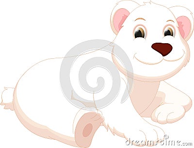 Cute polar bear cartoon Vector Illustration