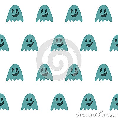 Cute poltergeist ghost boo seamless pattern for halloween Vector Illustration