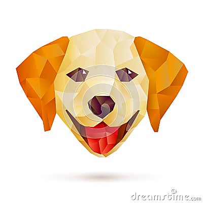 Cute polygonal dog Vector Illustration