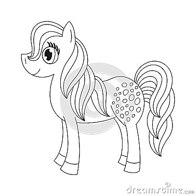 Download Cute Pony, Coloring Book Page Stock Vector - Image: 56538156